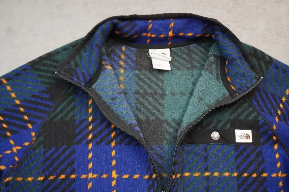 THE NORTH FACE Gordon Lyons Pullover Mens Large Blue Green EUC Thermal 1/4 Zip